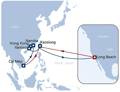 COSCO  SEAX航線(xiàn)圖